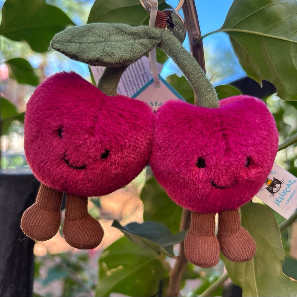 Jellycat Amuseables CHERRIES Bag Charm authentic US seller in-hand keychain gift